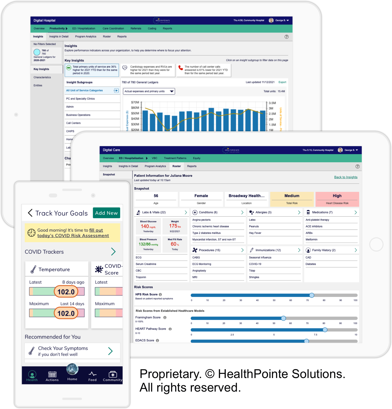 Screenshot of HealthPointe Solutions applications.