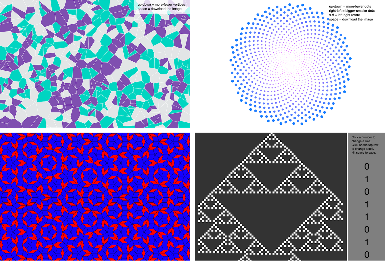 Screenshots of automatically generated patterns.